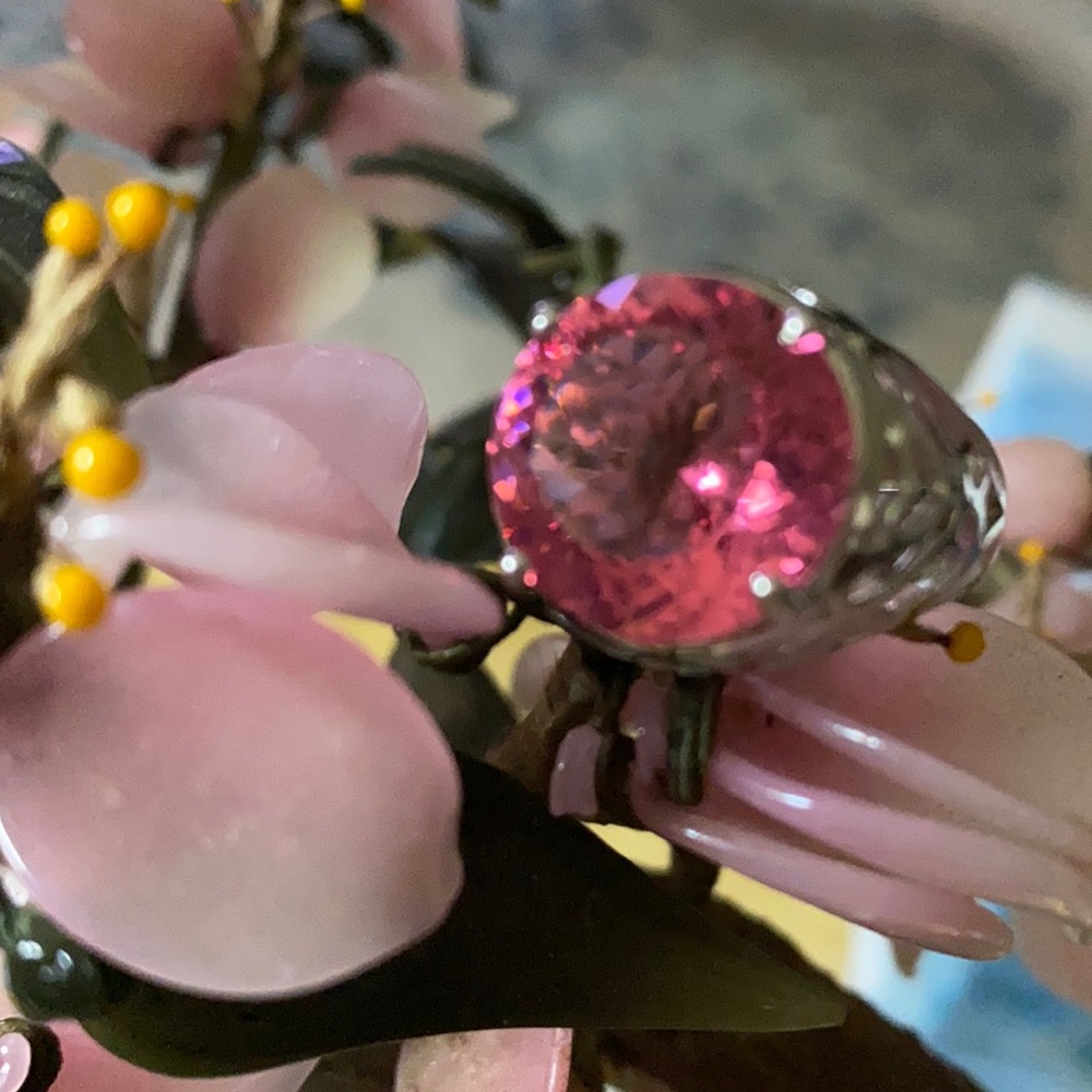 Art Deco pink morganite ring